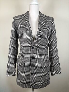 current elliott houndstooth blazer wool blend tailored minimalist jacket